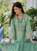 Green Embroidery Traditional Pant Style Suit In USA UK Canada