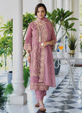 Pink Embroidery Traditional Pant Style Suit In USA Australia