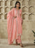 Peach Thread And Sequence Embroidery Pant Suit