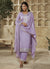 Lavender Thread And Sequence Embroidery Pant Suit