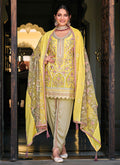 Lime Yellow Multi Embroidery Traditional Punjabi  Suit