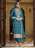 Turquoise Sequence Embroidery Designer Pant Style Suit