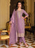 Light Purple Sequence Embroidery Designer Pant Style Suit