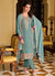 Sky Blue Sequence Embroidery Designer Pant Style Suit