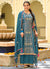 Turquoise Blue Multi Embroidery Traditional Palazzo Suit