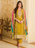Yellow Multi Embroidery Traditional Pant Style Suit