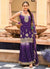 Dark Purple Multi Embroidery Gharara Suit