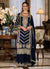 Dark Blue Embroidery Designer Palazzo Suit