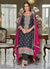 Grey And Pink Multi Embroidery Traditional Salwar Suit