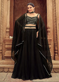 Black Handwork Embroidery Wedding Lehenga Choli And Dupatta