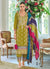 Lime Green Multicolored Traditional Embroidery Pant Style Suit