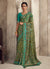 Green And Turquoise Traditional Embroidery Organza Silk Saree