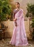 Pink Handloom Khadi Saree With Digital Printed Blouse