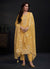 Yellow Embroidery Straight Cut Pant Style Salwar Suit