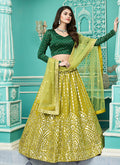 Yellow And Green Gota Patti Embroidery Festive Lehenga Choli