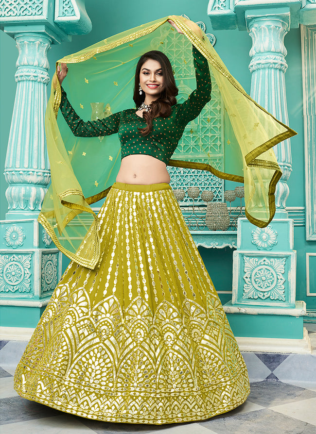 New Designer Green Lehenga Choli for Women With Heavy Sequence Embroidery  Work Wedding Wear Party Wear, Lehenga Choli - Etsy