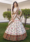 White Multi Embroidery Festive Lehenga Choli