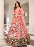 Pink Embroidery Festive Lehenga Choli