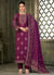 Purple Multi Embroidery Pashmina Salwar Kameez Suit
