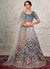 Turquoise Ombré Multi Embroidery Wedding Lehenga Choli