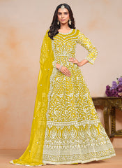 
Bright Yellow Designer Embroidery Festive Anarkali Suit
