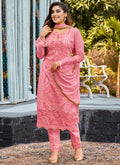 Pink Pearl Embroidery Pakistani Pant Suit