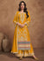 Yellow Thread Embroidery Palazzo Style Suit
