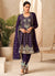 Purple Multi Embroidery Afghani Style Suit