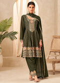 Green Multi Embroidery Afghani Style Suit