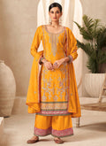 Yellow Multi Embroidery Afghani Style Suit
