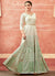 Off White And Green Designer Embroidery Anarkali Suit