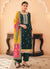 Green Multicolored Embroidery Straight Cut Salwar Kameez