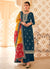 Turquoise Multicolored Embroidery Straight Cut Salwar Kameez