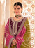 Wine Multicolored Embroidery Straight Cut Salwar Kameez