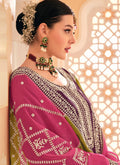 Wine Multicolored Embroidery Straight Cut Salwar Kameez