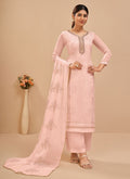 Baby Pink Multi Embroidered Pakistani Pant Style Suit
