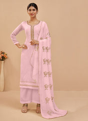 Pink Multi Embroidered Pakistani Pant Style Suit