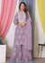 Lavender Lucknowi Thread Embroidery Palazzo Suit