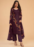 Purple Multi Embroidery Traditional Salwar Suit