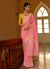 Pink And Yellow Weaved Crape Silk Saree