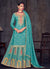 Turquoise Multi Embroidery Wedding Lehenga Kurti And Dupatta