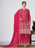 Magenta Multi Embroidery Traditional Palazzo Style Suit