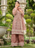 Pale Brown Thread Embroidery Festive Palazzo Suit