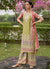 Lime Green And Peach Mirror Work Embroidery Palazzo Suit