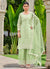 Lime Green Thread Embroidery Festive Palazzo Suit