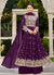 Purple Sequence Embroidery Festive Palazzo Suit