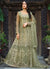Olive Green Embroidery Wedding Anarkali Suit