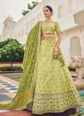 Green Multi Embroidery Festive Lehenga Choli
