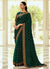 Dark Green Sequence Embroidery Wedding Silk Saree