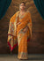 Orange Multi Floral Paithani Banarasi Dola Silk Saree